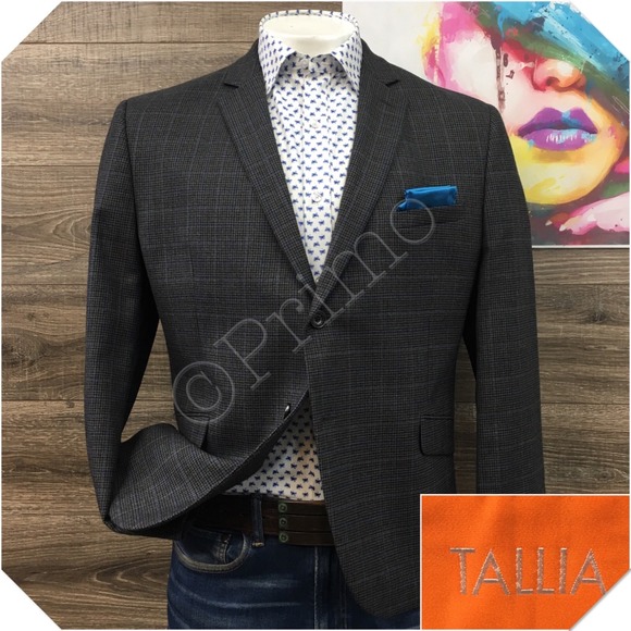 TALLIA Mens‎ Wool Blazer Sport Coat Casual Jacket Size 44S Two Button Suit